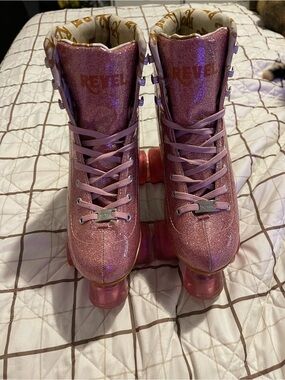 Revel Glitter Pink Girls' Quad Roller Skates